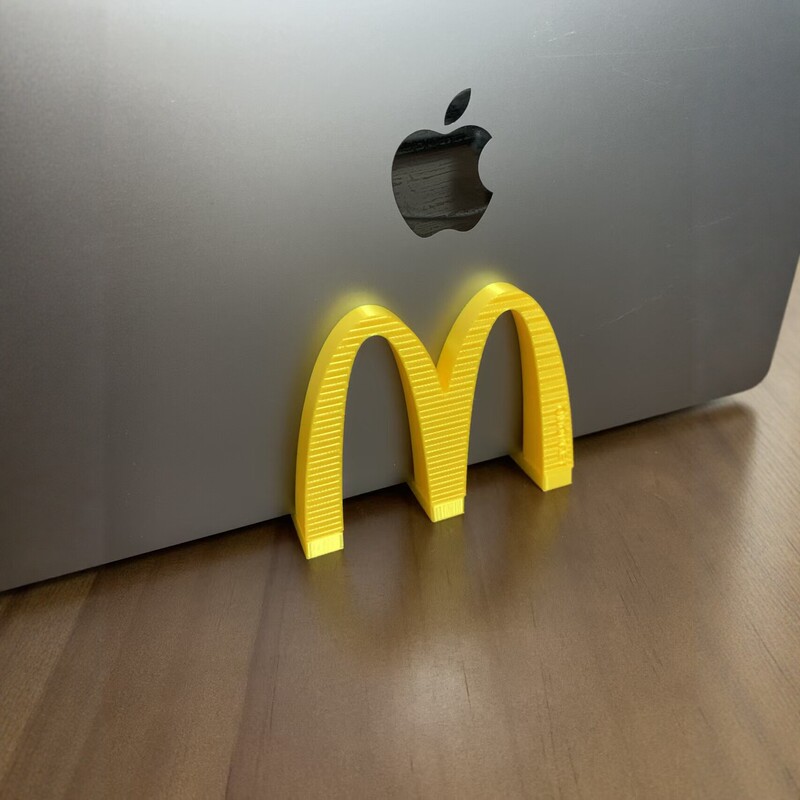 3D Printed Mcdonald's M-Shaped Laptop Stand, Creative Desktop Ornament, Multifunctional Phone Holder