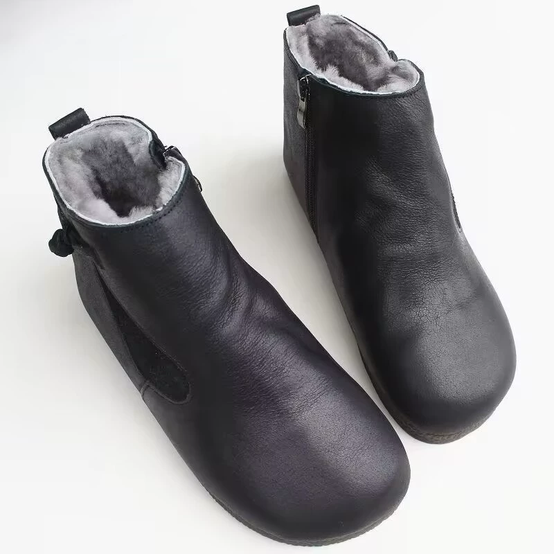 Зимние женские ботинки 2024 года в северо-восточном стиле, оригинальный заказ, теплые, на резиновой подошве, с мягкой подошвой, увеличивающие рост, для внешней торговли