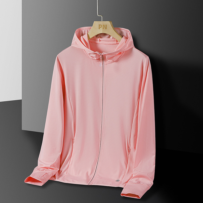Ropa de protección solar de hombre chaqueta delgada de verano camiseta de piel de hielo al aire libre ventilada anti-UV ropa de protección solar para hombre