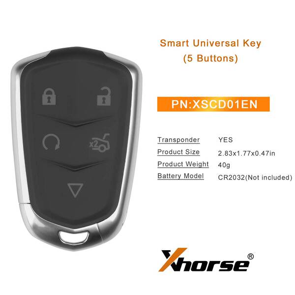 XHORSE XSCD01EN XM38 Series Universal Key5-key VVDI smart remote…