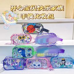 新しいハッピーベビー化粧品袋大容量インスタイル防水 pvc 収納袋中型透明ゼリーバッグ漫画