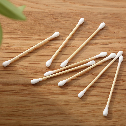 Cotton swabs for makeup removal, disinfection, ear removal, disposable pointed hygienic beauty swabs, cotton swabs, double-ended wooden sticks
