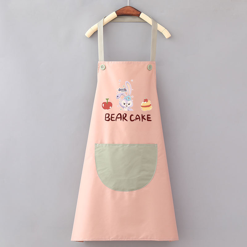 エプロンキッチン家庭用女性韓国版かわいいカップル防水防油料理ウエスト作業服印刷ロゴ印字|undefined