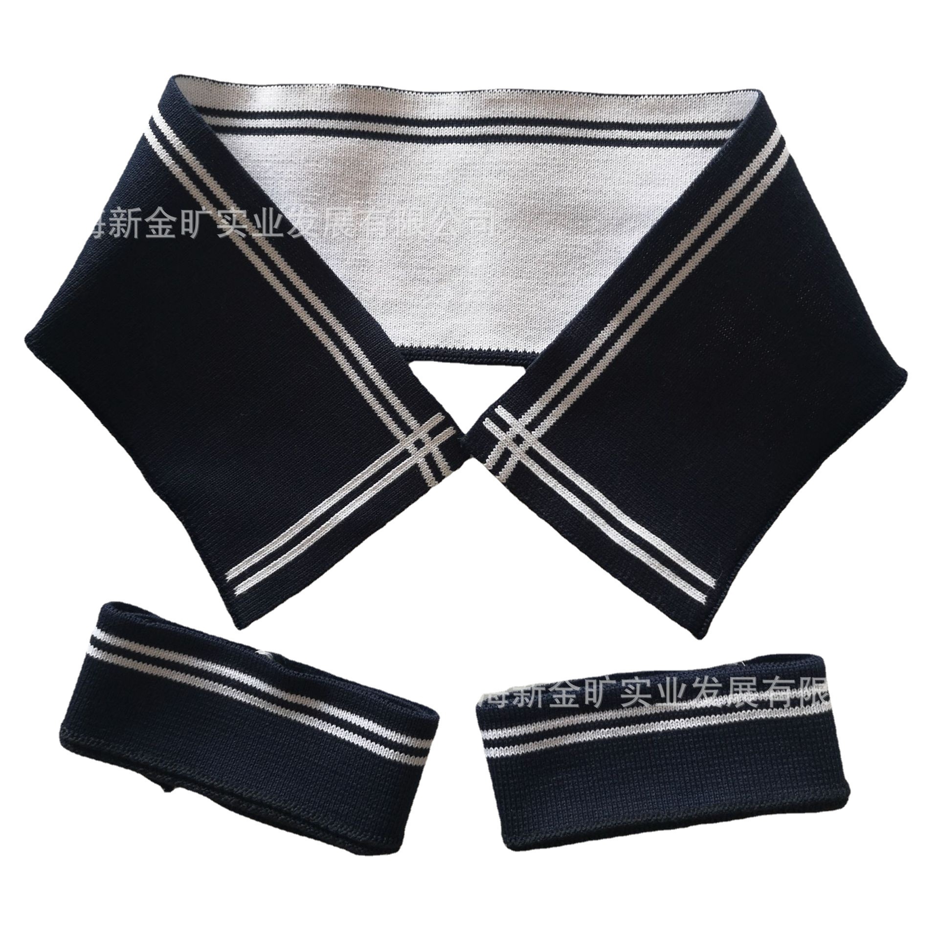 新金旷针织罗纹色织提花横机领POLO衫衣领扁机领T恤领袖口罗纹布