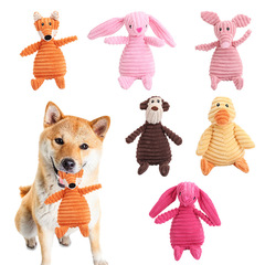 Toy Cute Animal Shape Plush Chew-resistant Teething Interactive Pet Toy Factory Amazon