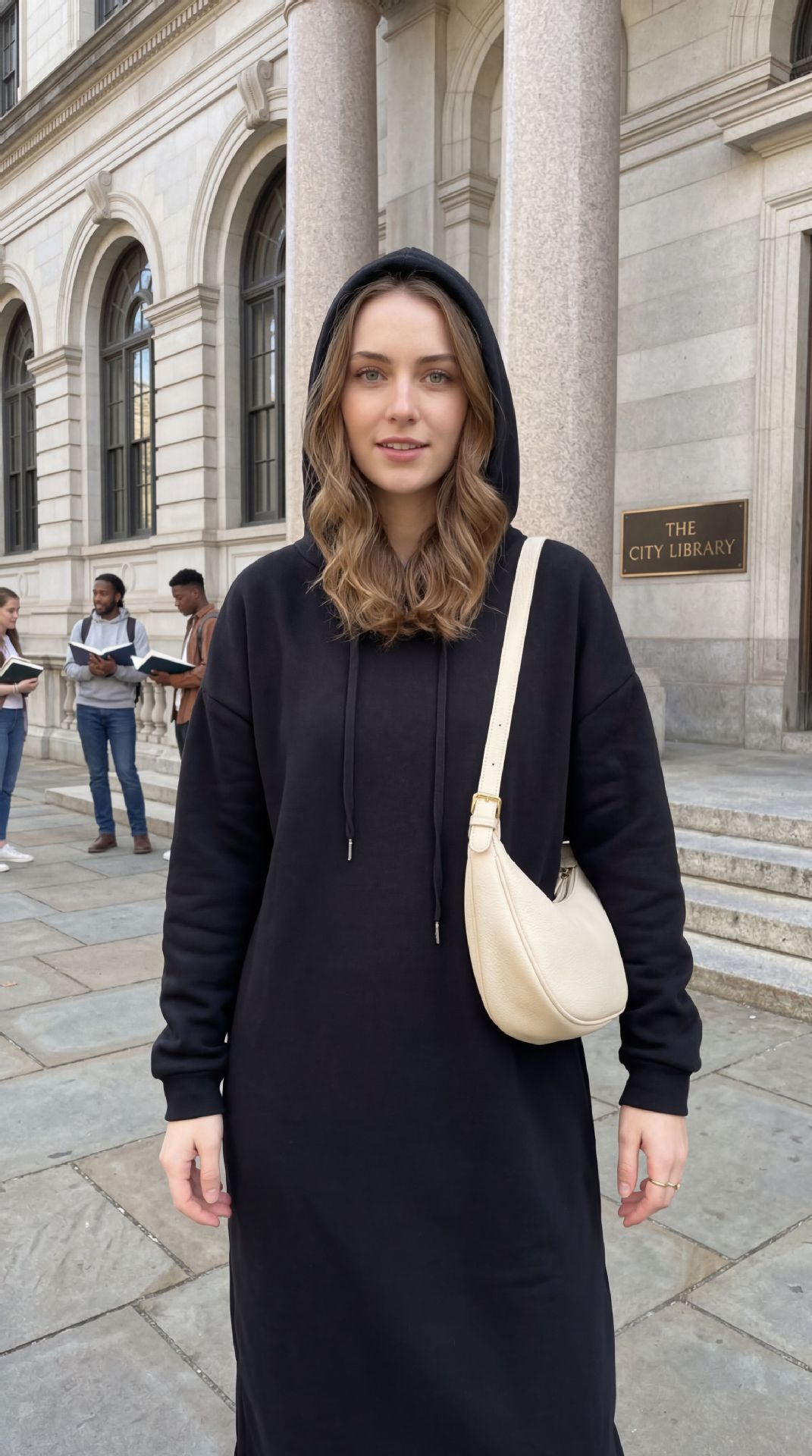 Women's Long Knitted Hoodie Dress - Slim Fit Tunic For Fall Winter, Casual Stretch Maxi Dress With Front Pockets_ecoleips.com