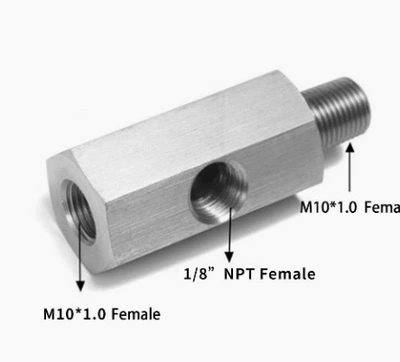 Other starting systems tee to 1/8NPT side hole - single-hole-m10-18npt