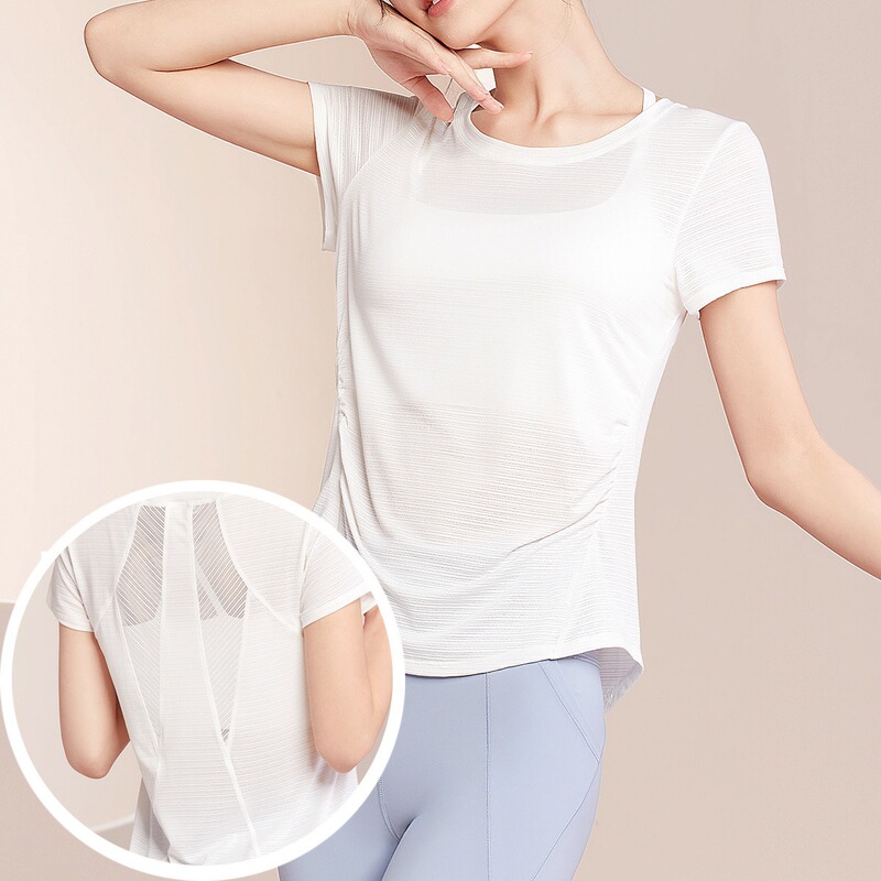 Sports Fitness Beautiful Back Loose Running Yoga Blouse Summer Thin Quick-drying Yoga Suit Women's Top Short-sleeved T-shirt Sports Fitness Beautiful Back Loose Running Yoga Blouse Summer Thin Quick-drying Yoga Suit Women's Top Short-sleeved T-shirt
