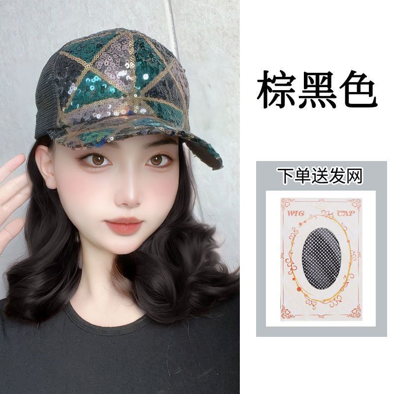 서양식 짧은 곱슬머리 [브라운 블랙]