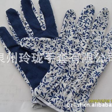 厂家生产LL26精美印花防滑防尘巩工作防护手套