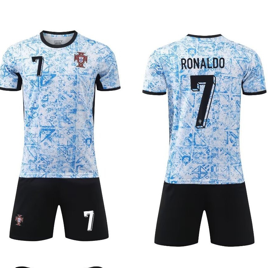 24-25 Portugal Away No. 7 Club Football Uniform Kidsren's Clothing Kidsren's Adult Suit Size 14-3XL