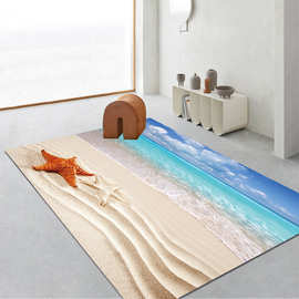 沙滩海滩风景现代简约客厅茶几垫卧室走廊地垫地毯