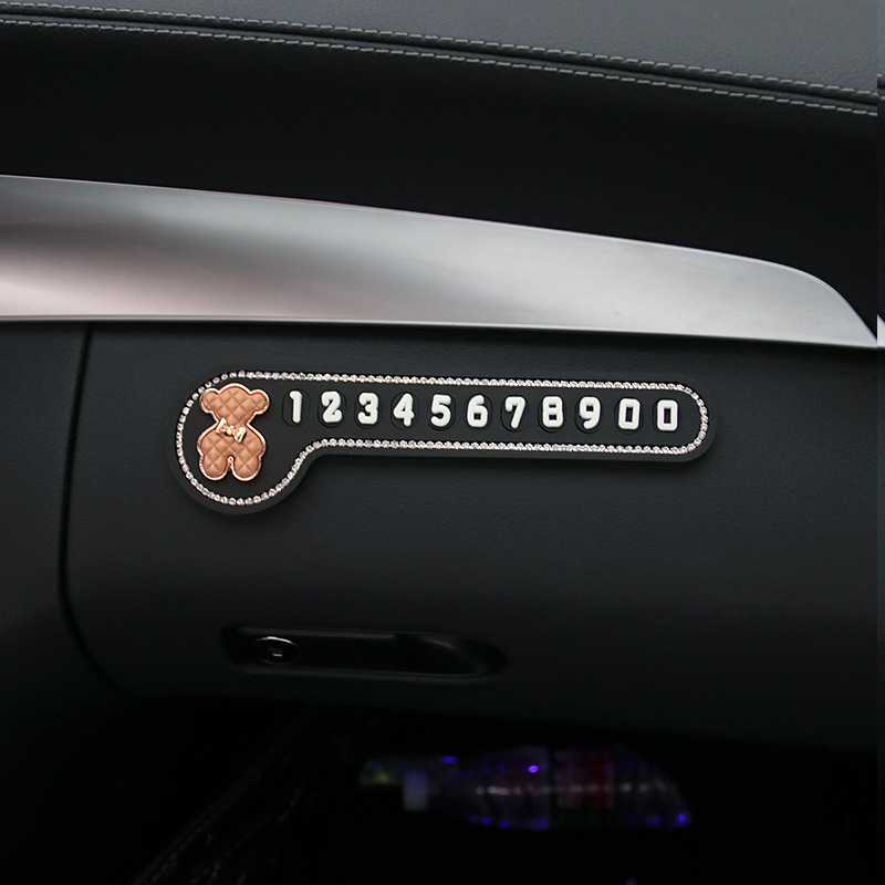 Matrícula de estacionamiento temporal de automóviles, niñas, personalidad creativa, accesorios de decoración de automóviles, placas de teléfono, placas de matrícula móviles