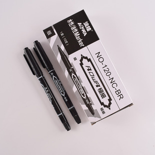 Black Dual-Tip Marker Pen for Logistics, Water-Based Pen, Dual-Tip Marker Pen for Art Drawing, Bold Quick-Drying Outlining Pen