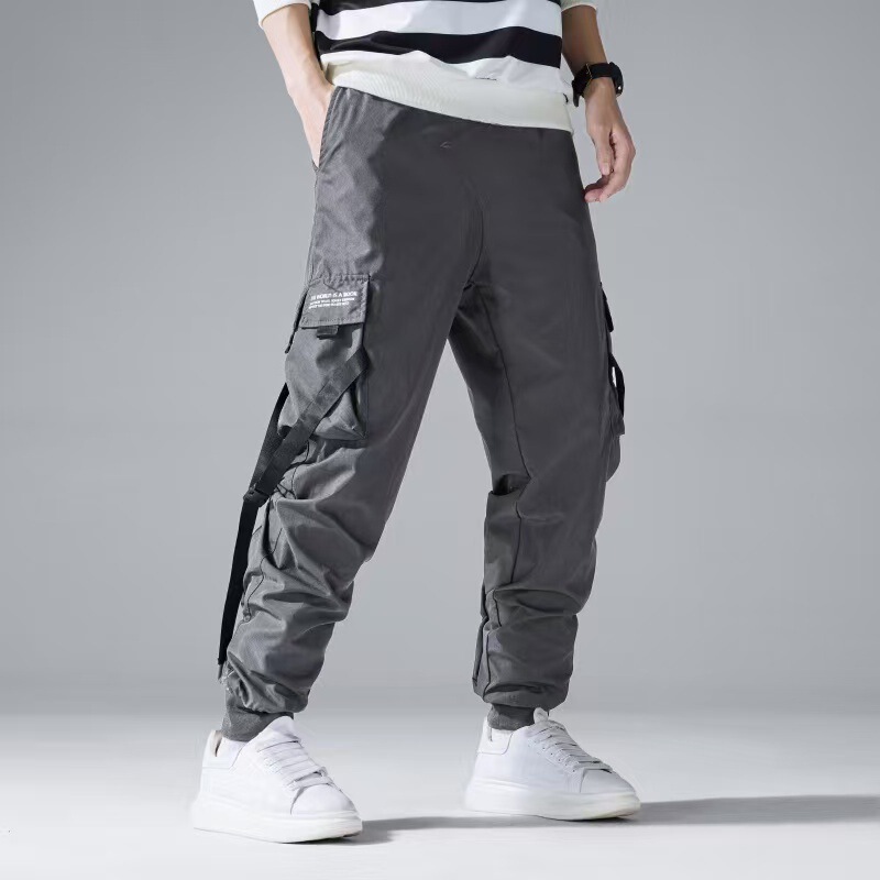 Cross-border pants men's casual pants jogging pants pants four-season multi-pocket European-size foreign trade work pants gray