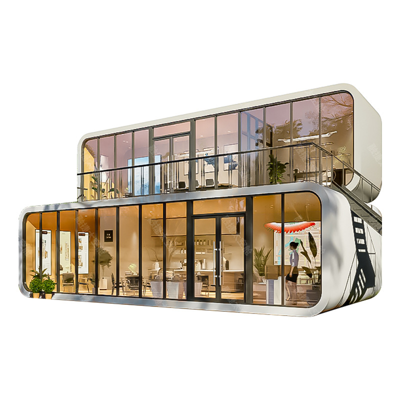 Rongjie Space cápsula casa móvil almacén de manzana de doble capa sala de actividades oficina al aire libre área escénica habitación de familia sala de sol