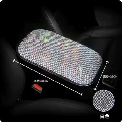 box cushion handbrake gear set | Sürətlər qutusu və əl tormozu başlıqları - white-diamond-stars-large-armrest-box-pad-3623cm