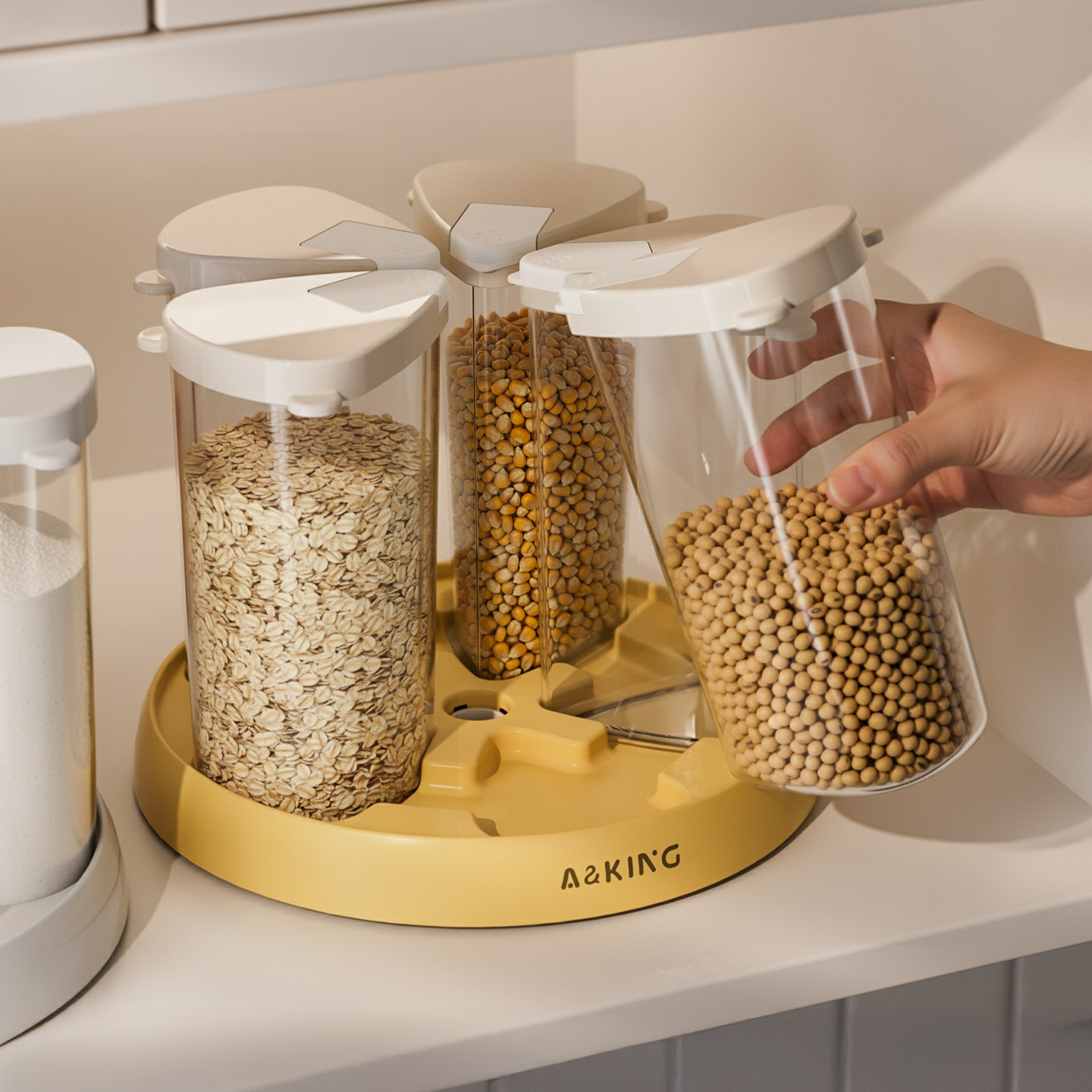 Tanque de sellado de granos rotatorio para grano doméstico de grado alimenticio caja de almacenamiento rotatoria para almacenar frijoles de mijo