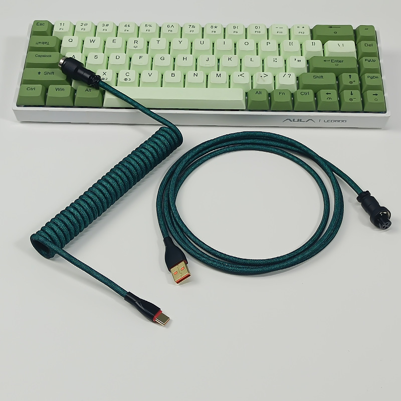 Cable para teclado mecánico de eje magnético 8K, con conectores de aviación, resorte, USB, personalizado colorido, para juegos