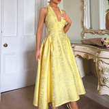 Ретро трехмерное платье без рукавов, (Трансграничная торговля), европейский стиль, V-образный вырез, с рукавом