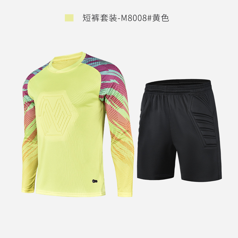 Portero de fútbol ropa traje de los hombres adultos puerta uniforme niños de manga larga pórtico ropa equipo de fútbol Número de impresión