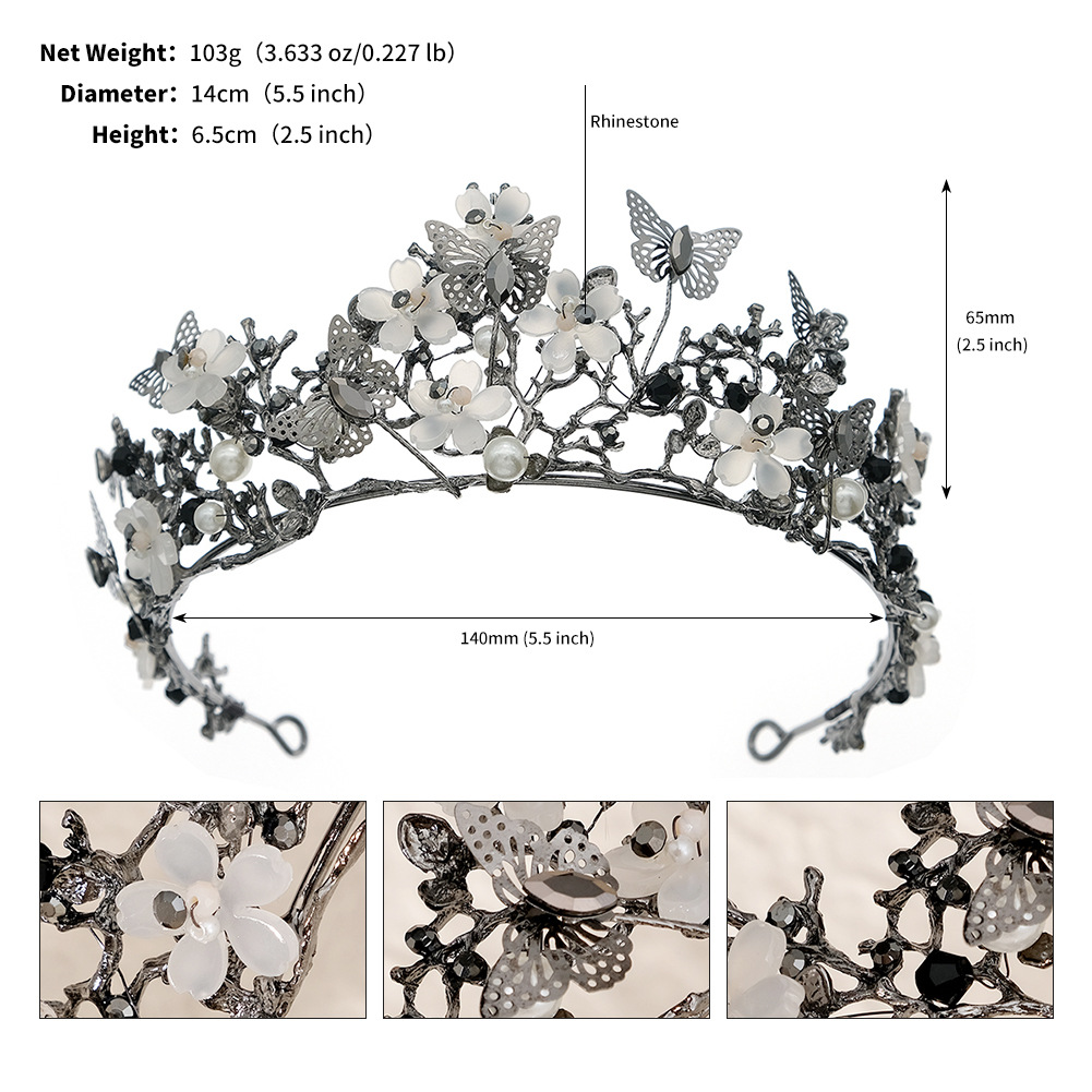240g Weight Crown Hair Accessories Type Rhinestones, Pearl Inlay Material 1 Piece Quantity Wedding, Party Occasion Alloy Material Halloween Festival Crown Pattern Women's Gender Inlay Design Cool Style Style Halloween Cool Style Women's Crown Alloy Inlay Rhinestones Pearl Crown 21