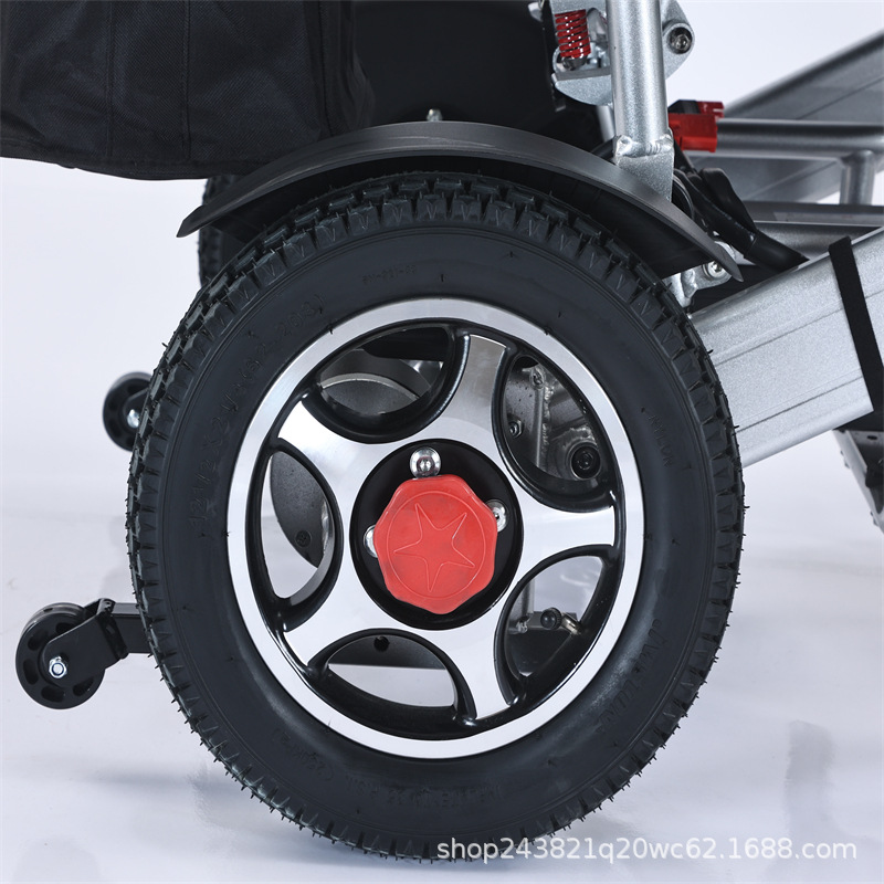 Customized Electric Wheelchair, Cross-Border Aluminum Alloy Model, Fully Automatic Foldable Mobility Scooter for the Elderly and Disabled, Lightweight and Foldable