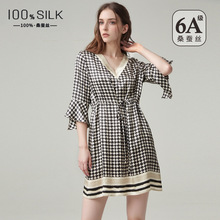 2025新款夏季重磅真丝睡裙女100%桑蚕丝丝绸可外穿轻奢v领连衣裙