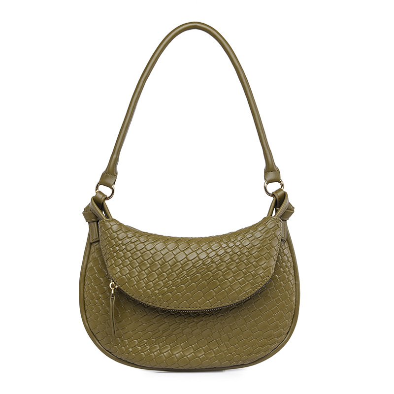 Cross border foreign trade autumn and winter 2024 new fashion trend woven double layer shoulder bag messenger bag underarm bag female Bags_voghion.com