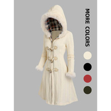 T 89033 Twist knit fur patchwork coat �黨��֯��ëƴ�Ӵ���