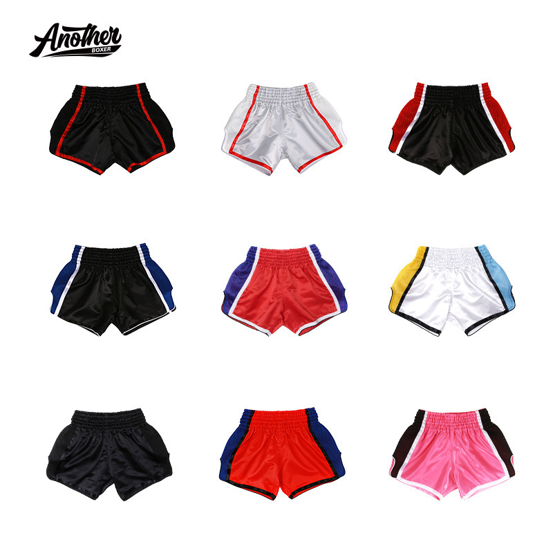 Solid Color Thai-Style Muay Thai Shorts for Adults and Children, Loose-Fitting Boxing Shorts for Training and Competition, Customizable DIY Fighting Shorts