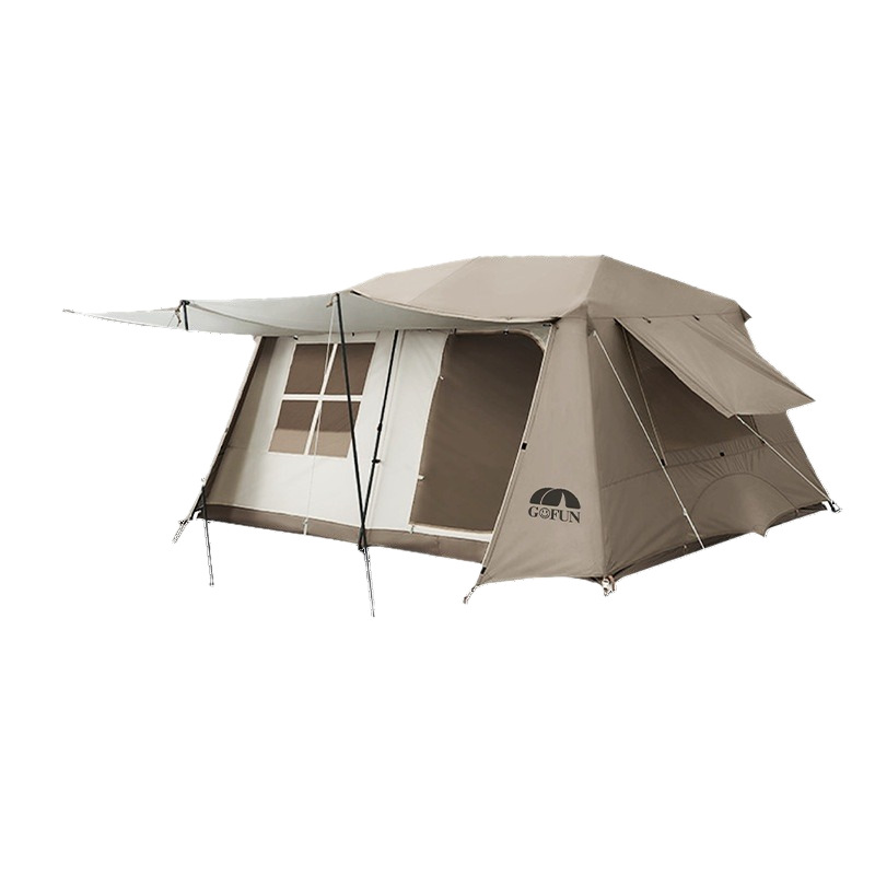 Techo de punto de fábrica 13 carpa a prueba de lluvia pegamento plateado apertura rápida automática dos dormitorios y una sala de estar 3-12 personas carpa plegable