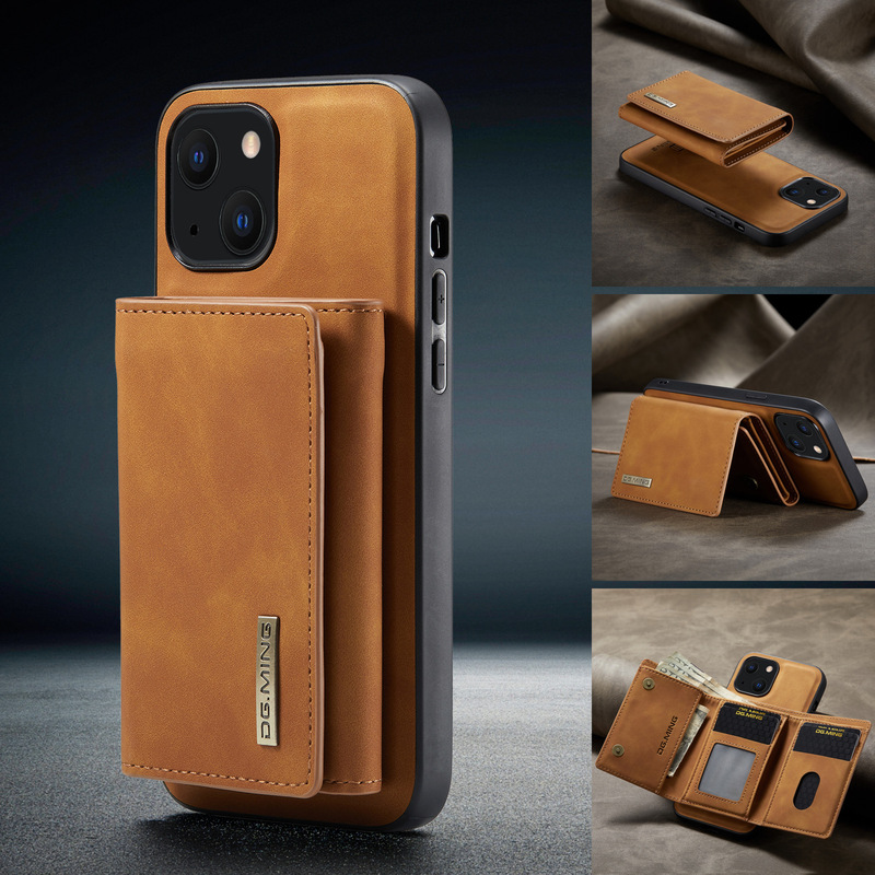 M1 Is Suitable for iPhone 13 Magnetic Detachable Retro Wallet Protective Leather Case Apple 16 Pro Phone Case Protective Cover