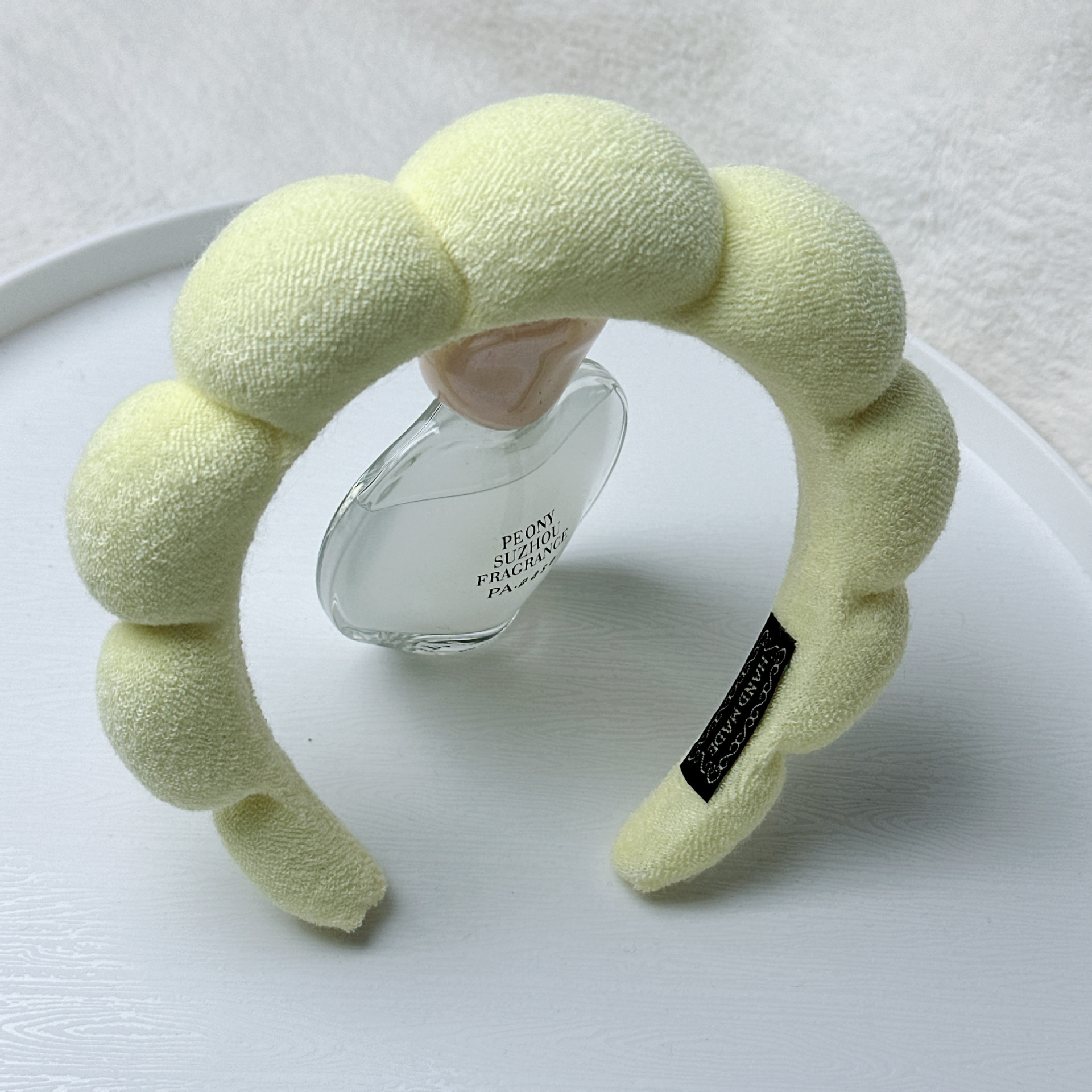 Diadema de Esponja tipo Nube de Tela para Lavado de Cara