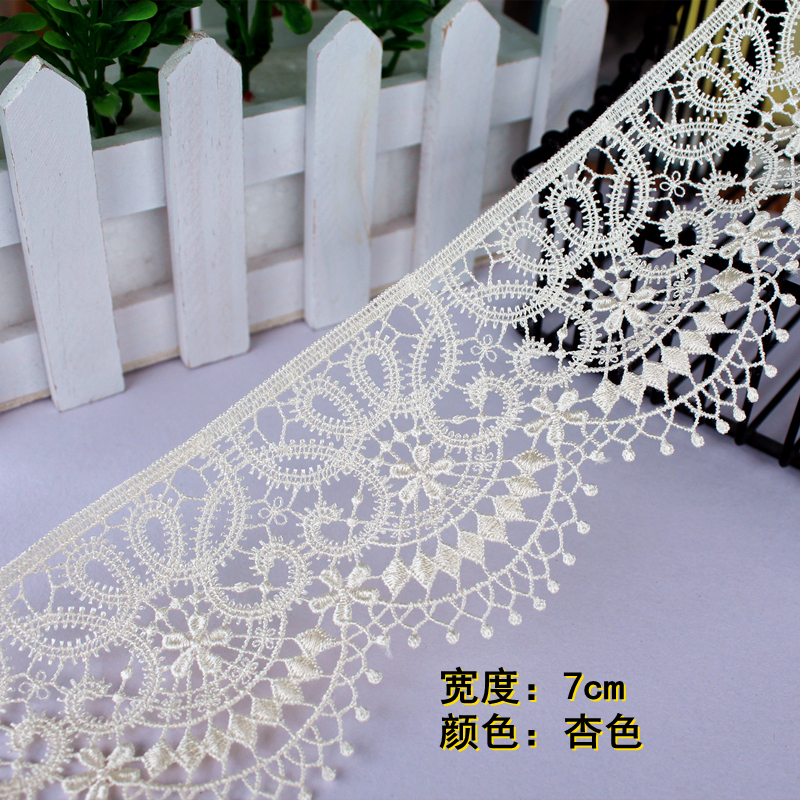 Japón 7cm polietileno de línea delgada accesorios de encaje solubles en agua DIY ropa falda pendular material de decoración de puño