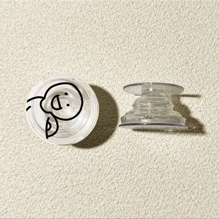 Líneas pequeñas personas redondas airbag soporte tipo pegado en la parte posterior del teléfono móvil portátil soporte retráctil 360 ° de rotación