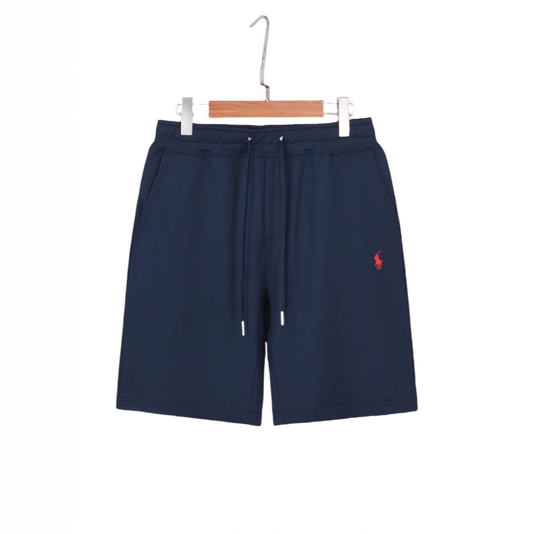 Men's Cotton Summer Loose Mid-Length Shorts with Pony Logo, Thin Large Size Sports Casual Breathable Shorts