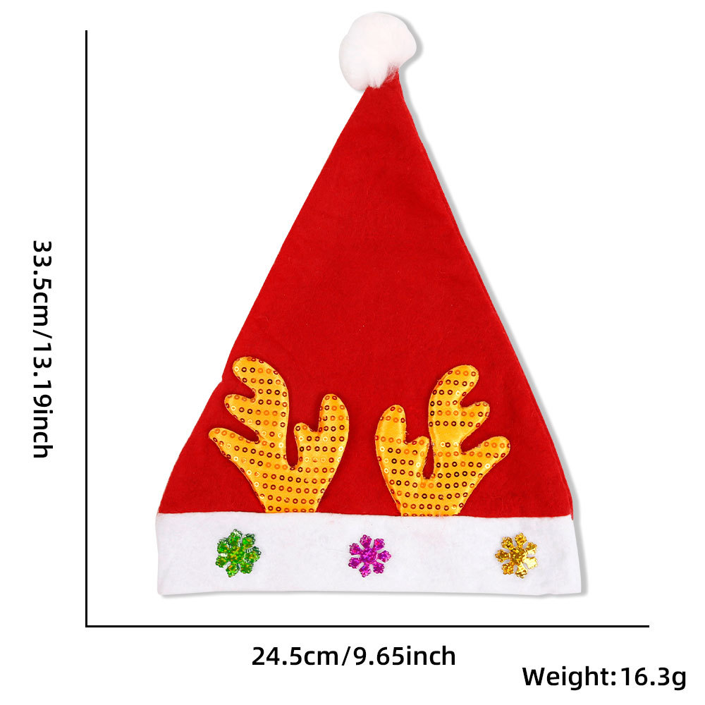 Home & Garden new red Christmas hat children adult holiday party decoration sequined antlers Christmas hat dress up_voghion.com