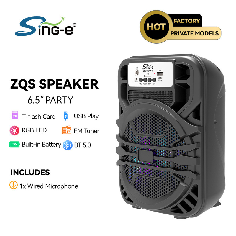 SING-E ZQS-6160 マイク付きスクエアダンスの第一選択 Bluetooth スピーカー屋外ショッピングモールホットセール製品|undefined