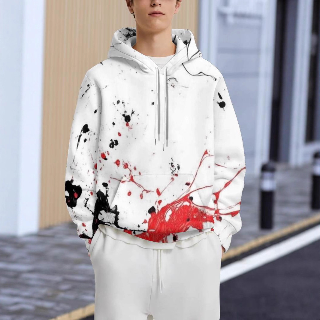 Sweat à capuche homme, pull imprimé numérique 3D, coupe ample, tendance et décontracté, veste chaude automne-hiver_voghion.com