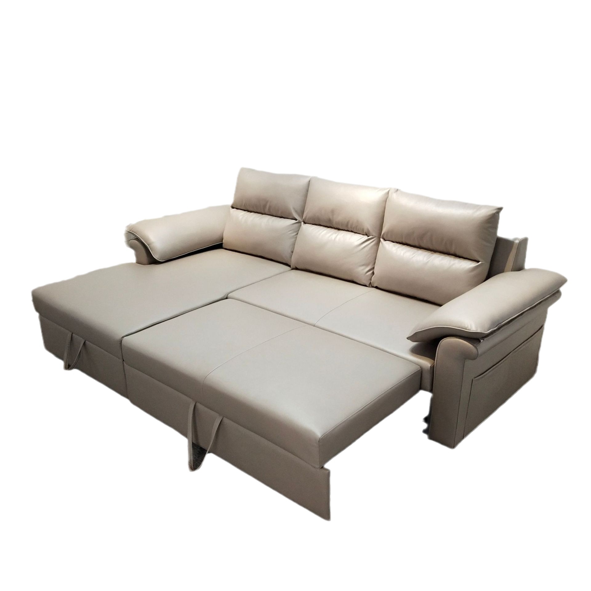Sofá cama de tela tecnológica multifuncional de doble propósito tipo casa grande y pequeño con combinación de almacenamiento plegable de sofá cama con esquina