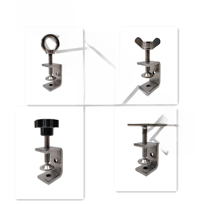 圆管直角固定器不锈钢304老虎防锈方形夹C型夹U型夹卡箍抱垒德株