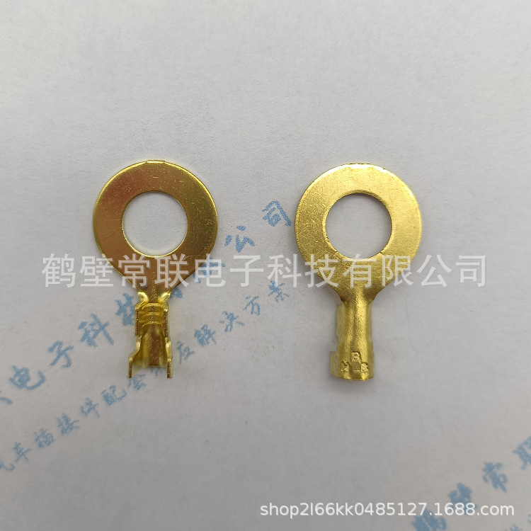 DJ431-8B 黄铜端子 汽车线束连接器圆形端子片接地环接地片插簧