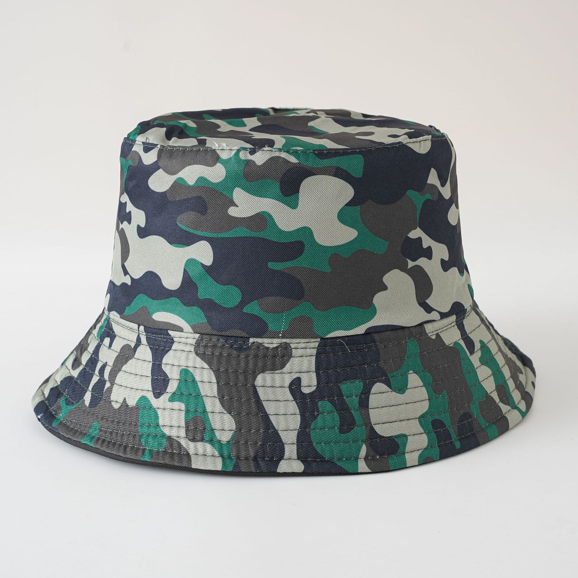 Sombrero de pescador de doble cara nuevo sombrero de Sol de verano moda casual de mujer moda plegable camuflaje cuenca sombrero