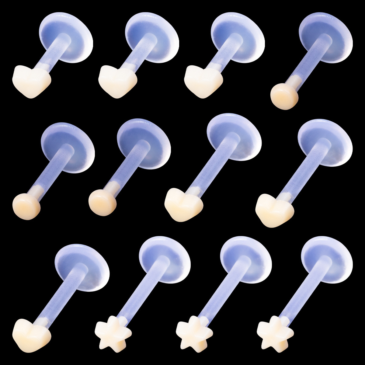 1 clear flesh-colored invisible insert lip stud ear stud nose stud lip stud acrylic dimple stud 6/8/10/12mm