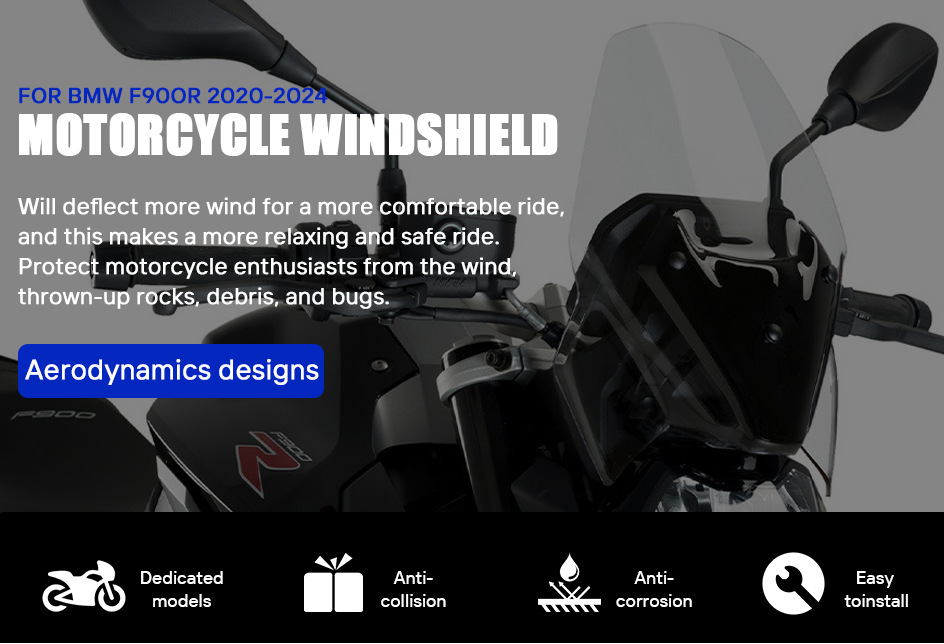 Suitable for Bmw F900R Modified Windshield, Front Windscreen Deflector, 20-26 Years