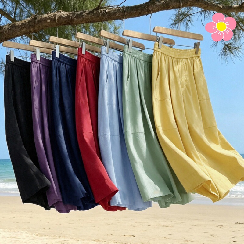Meiyang Comfortable Skirt Pants Cocoon-Shaped Wide-Leg Cropped Pants【Large 70】 Meiyang Comfortable Skirt Pants Cocoon-Shaped Wide-Leg Cropped Pants【Large 70】