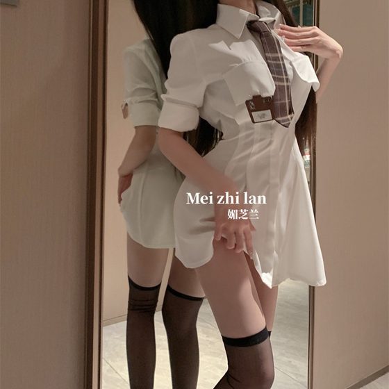 Mei Zhilan French Chanel style white dress children's waist-tight design long sleeve student Secretary outfit one-piece delivery