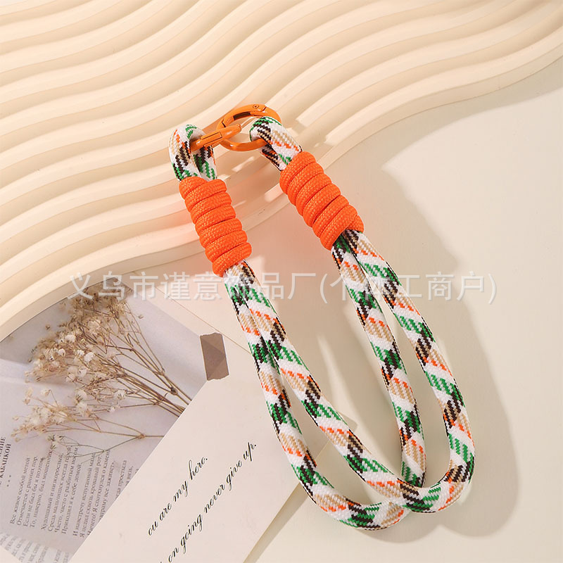 新款编织彩色短款双扣挂绳手腕绳包包挂件防丢手机壳公仔挂绳批货|undefined