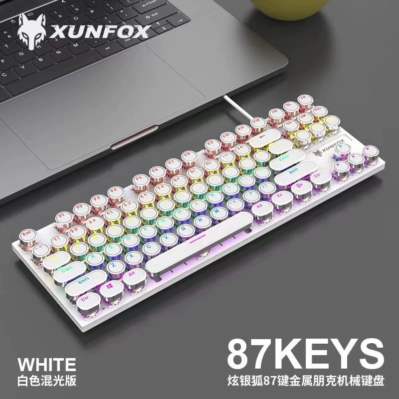 Механическая игровая консоль, клавиатура, 87 клавиш, панк-стиль, оптом, Amazon